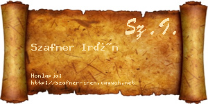 Szafner Irén névjegykártya